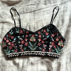 Embroidered Forever 21 Crop Top
